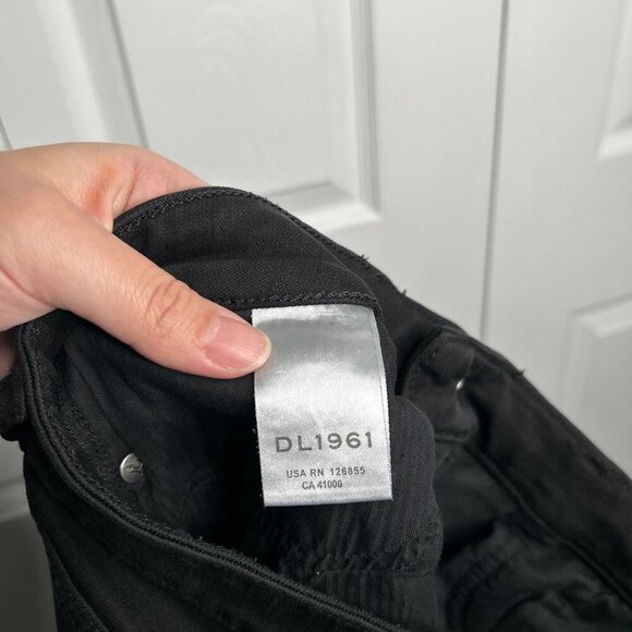 DL1961 Emma Riker Black Denim Low Rise Instasculpt Skinny Jeans Women's Size 28 - Picture 12 of 14
